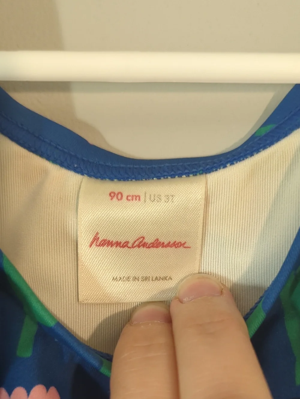 Hanna Andersson Blue Tulip Pattern Swim Top, 3T